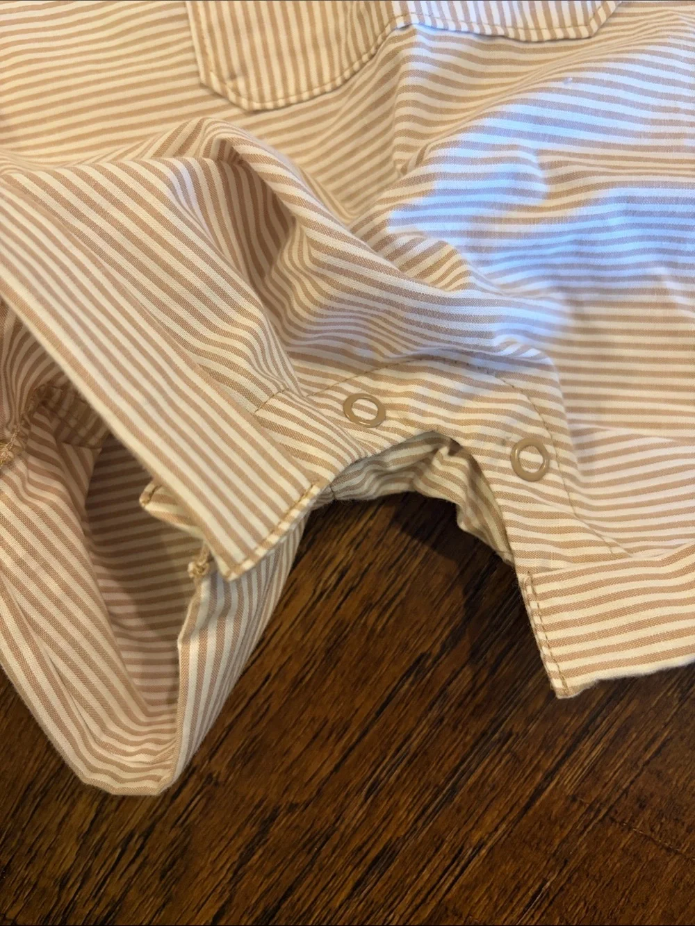 Carter's unisex brown and White Striped Bunny Pocket Romper size 9 M